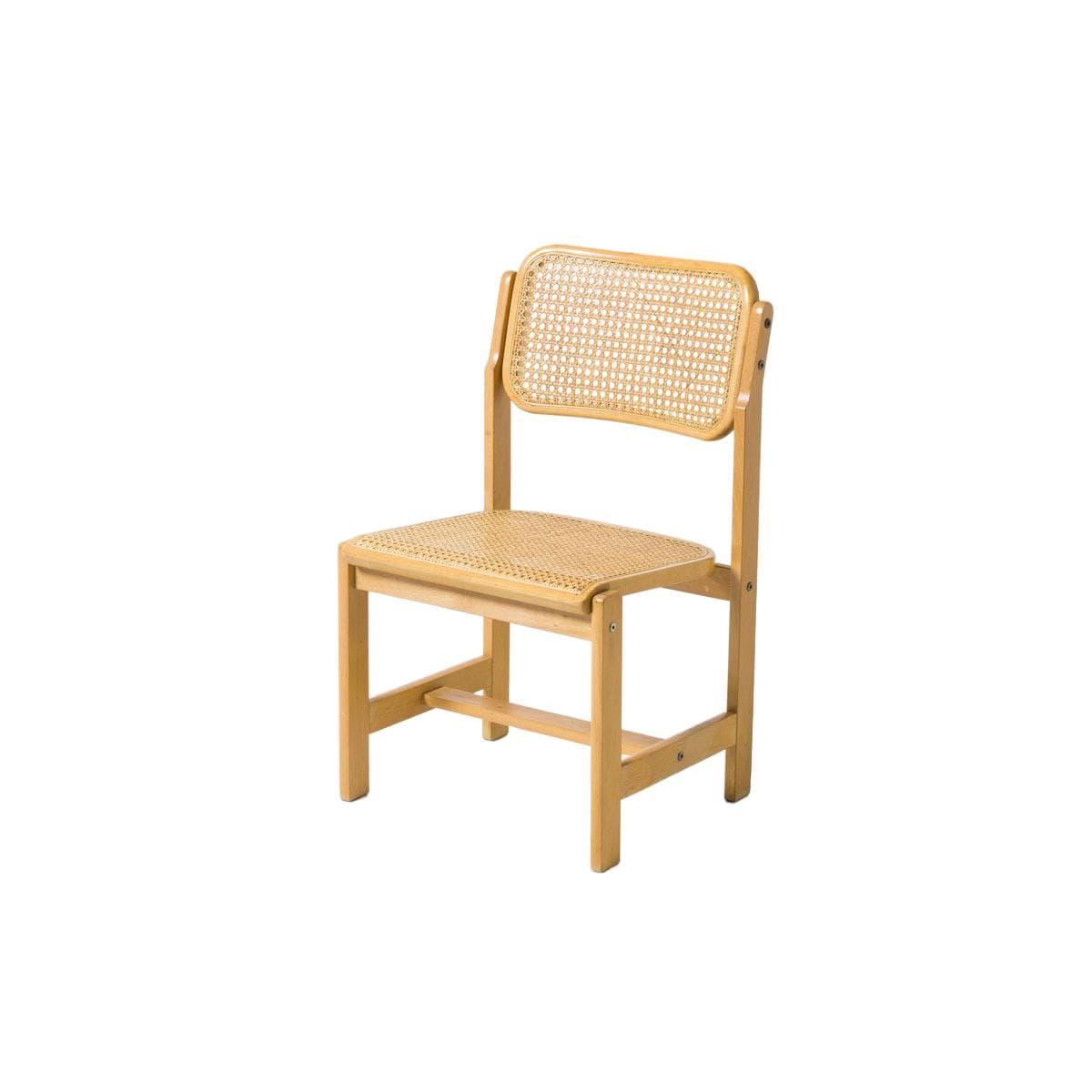 Dining Chair, natural rattan, light brown beech, by Z. Bączyk, Poland, 1970s. - 192803