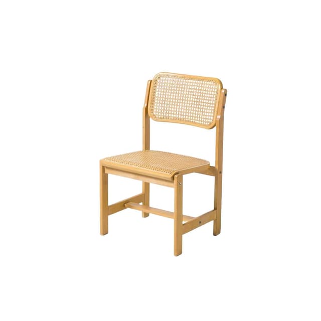 Dining Chair, natural rattan, light brown beech, by Z. Bączyk, Poland, 1970s. - DIMENSION