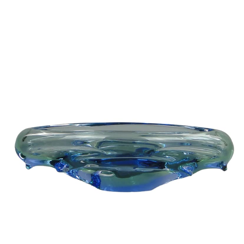 Bowl Propeller, multicolor, crystal, by J. Kotik, Czechoslovakia, 1950s