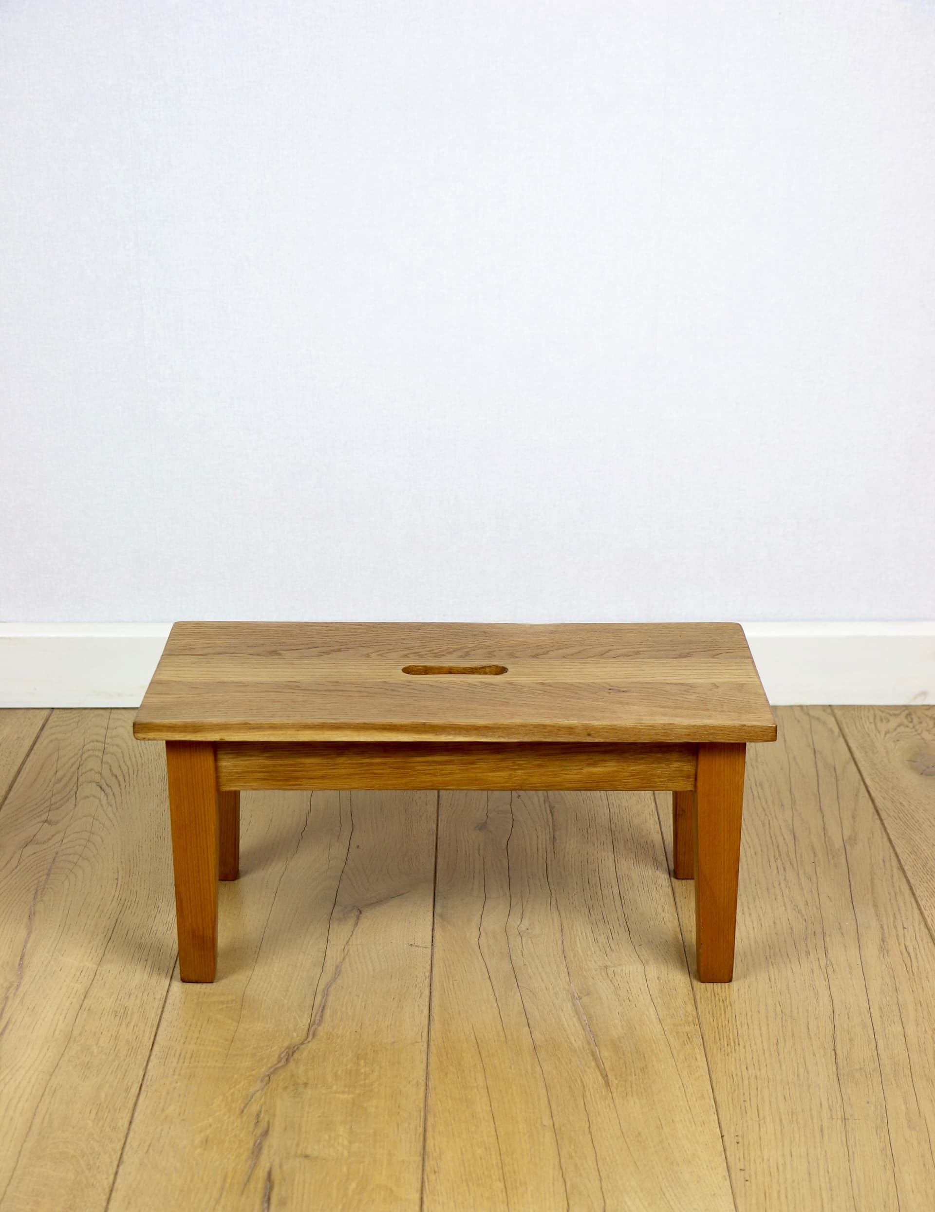 Low stool, light brown ash, Poland, 1960s - 190890