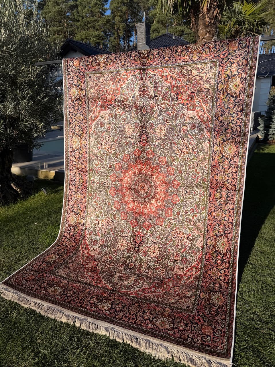 Dywan Ghoum/Qom 300x185 cm, czerwony, jedwab, Indie, lata 90. - 190999