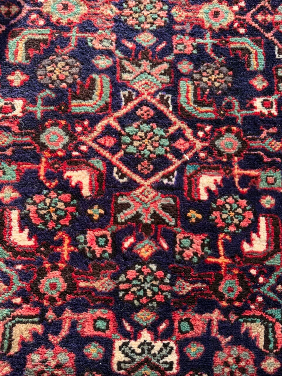 Chodnik Hamadan 290x100 cm, granatowy, wełna, Iran - 191104