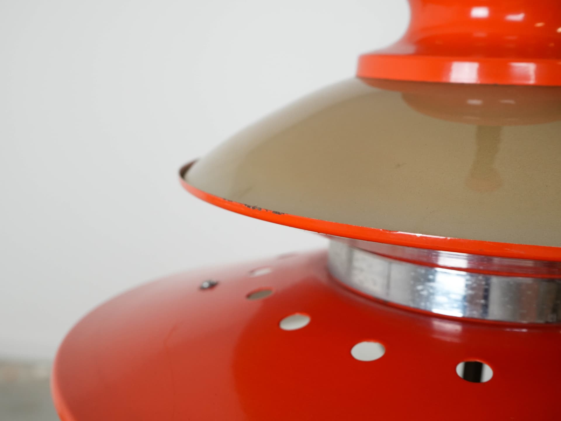 Pendant Lamp Space Age, orange, metal, Italy, 1970s - 191231