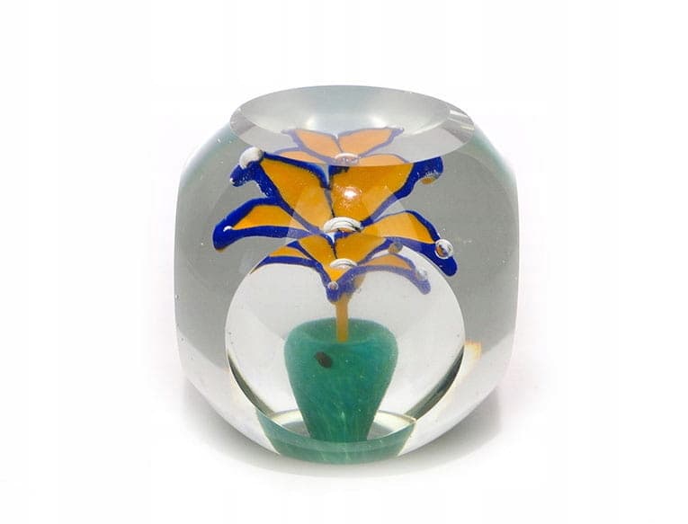 Przycisk do papieru Murano, transparentny kryształ, Włochy, lata 50. - 191263