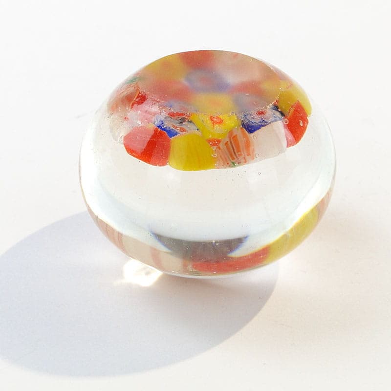 Przycisk do papieru Millefiori, szkło transparent, Murano, Włochy, lata 60. - 191307