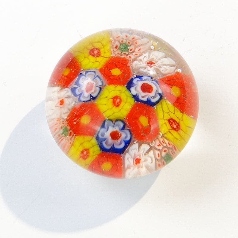 Przycisk do papieru Millefiori, szkło transparent, Murano, Włochy, lata 60. - 191306