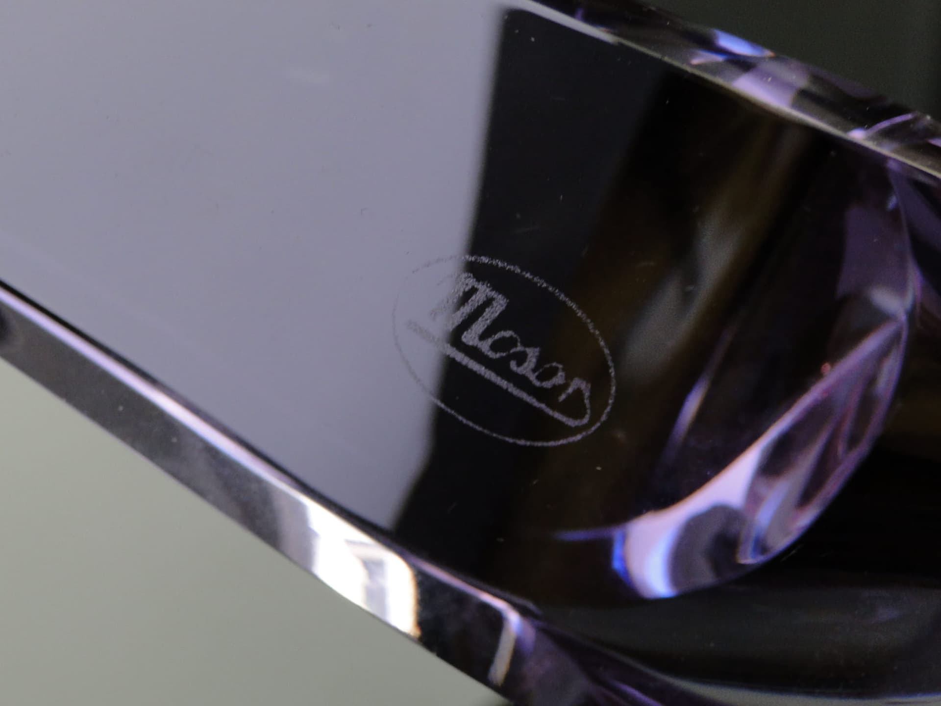 Przycisk do papieru, Art déco, kryształ fioletowy, Moser, Czechosłowacja, lata 30. - 191311