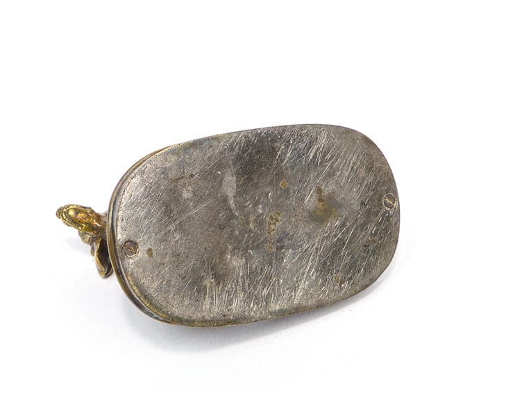 Przycisk gabinetowy z jamnikiem, brąz złoty, Wiedeń, Austria, XIX w. - 191322