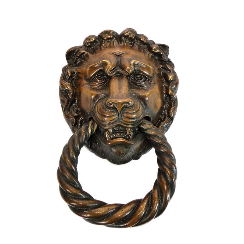 Kołatka do drzwi, lew, brąz ciemny, brąz, lata 40. - 193005