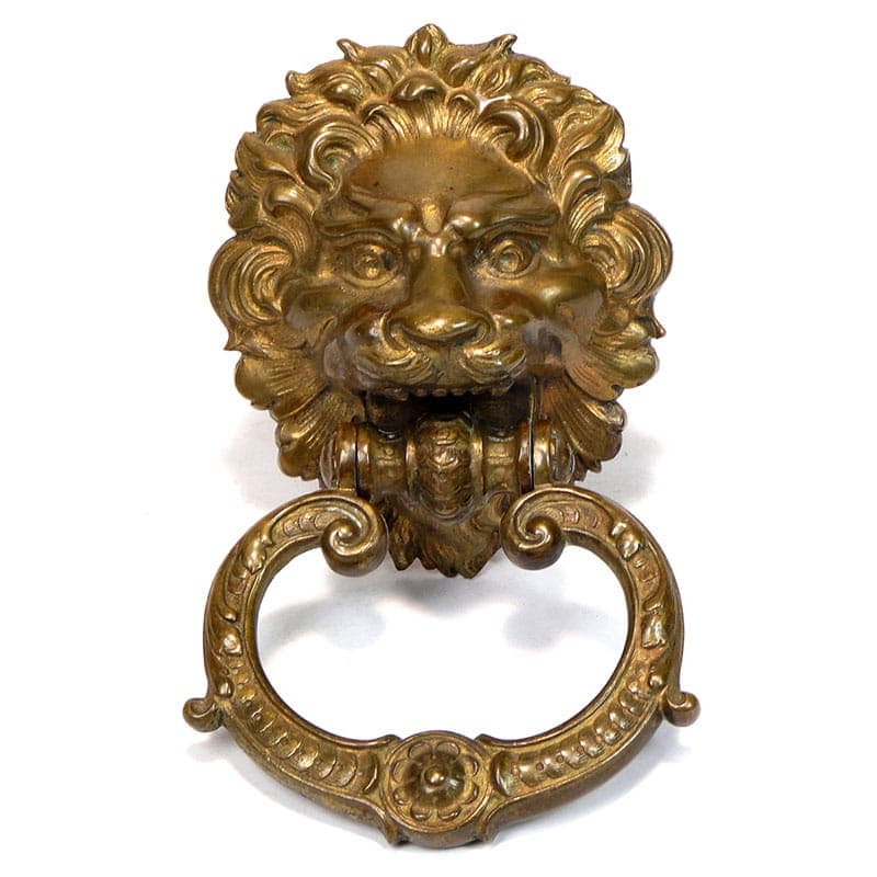 Kołatka drzwiowa lew, złocony brąz, Austria, XIX wiek - 191443