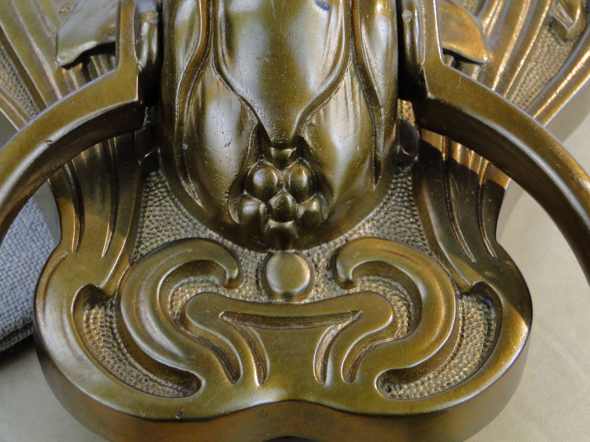 Door knocker, Art Nouveau, gilt brass, Austria, 19th c. - 191548