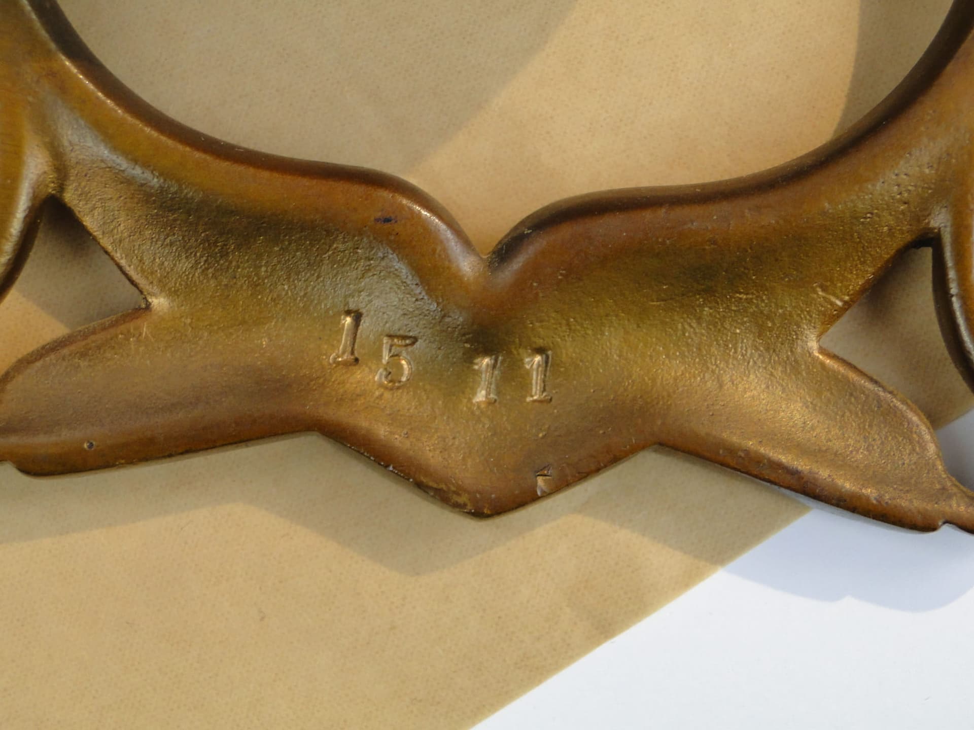 Door knocker, Art Nouveau, gilt brass, Austria, 19th c. - 191551