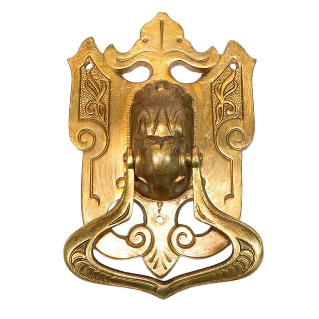 Kołatka secesyjna, złocony mosiądz, Austria, lata 90. XIX w. - WYMIARY