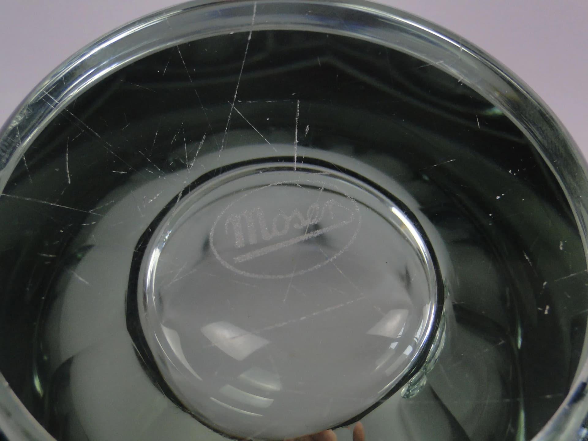 Bonbonniere Art Deco, grey crystal, by J. Hoffmann, Czech Republic, 1930s. - 13361