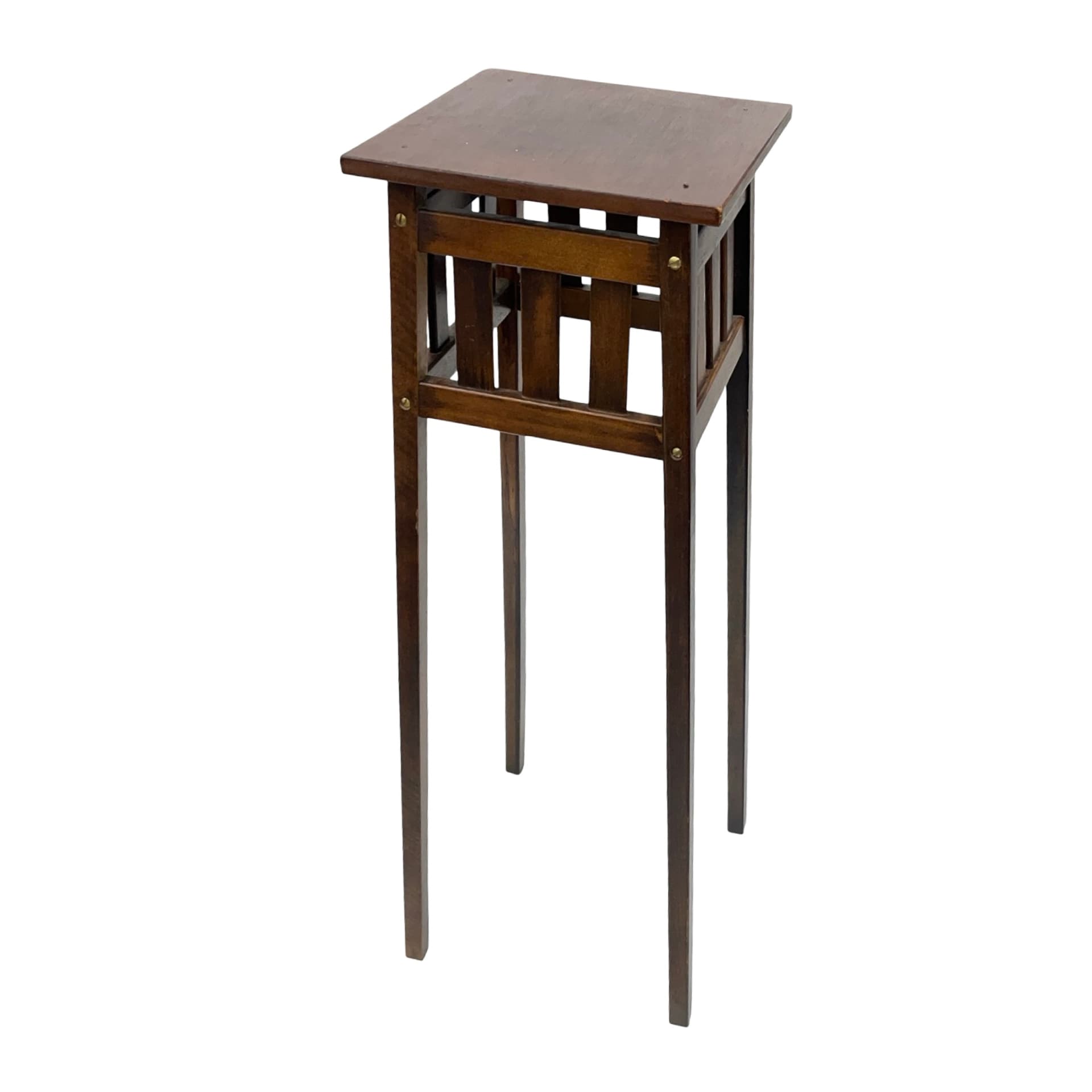 Kwietnik Art Deco, brązowy ciemny, drewno, Francja, lata 30. - 191583