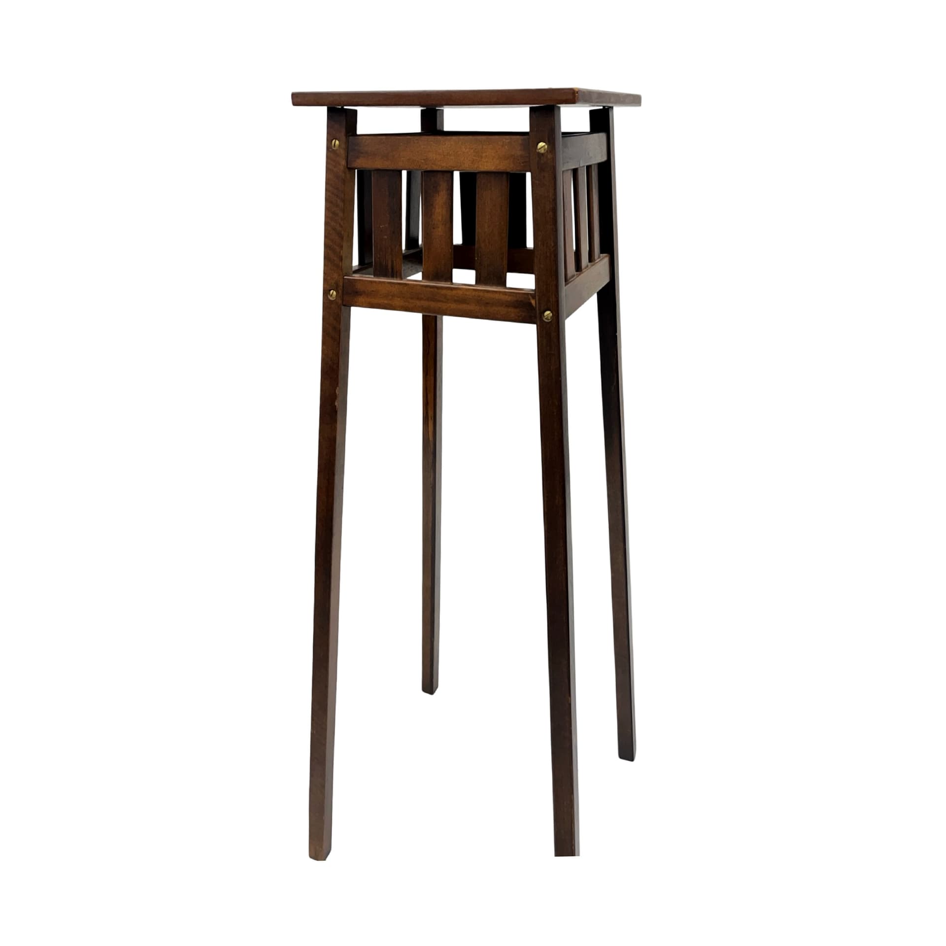 Kwietnik Art Deco, brązowy ciemny, drewno, Francja, lata 30. - 191586