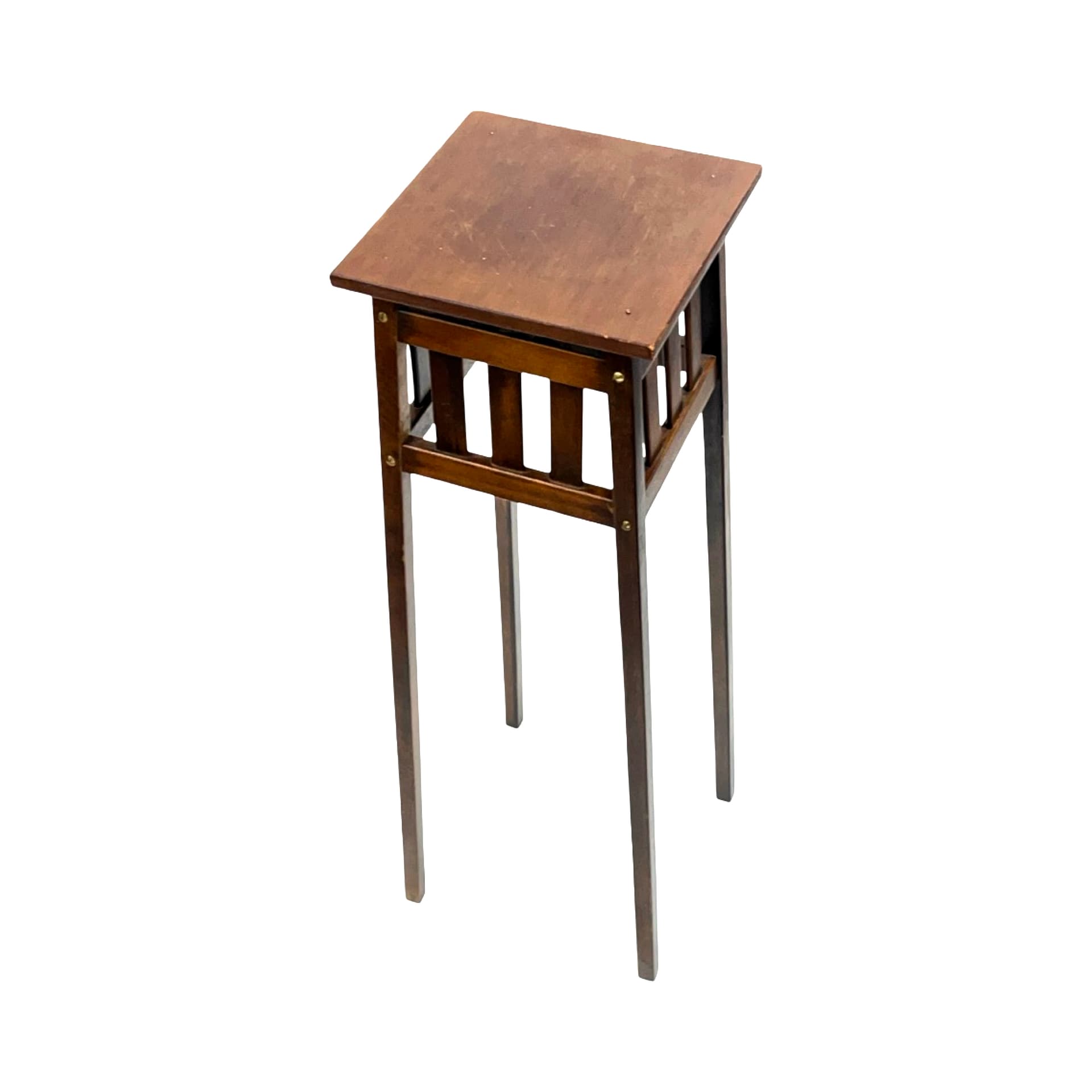 Kwietnik Art Deco, brązowy ciemny, drewno, Francja, lata 30. - 191589