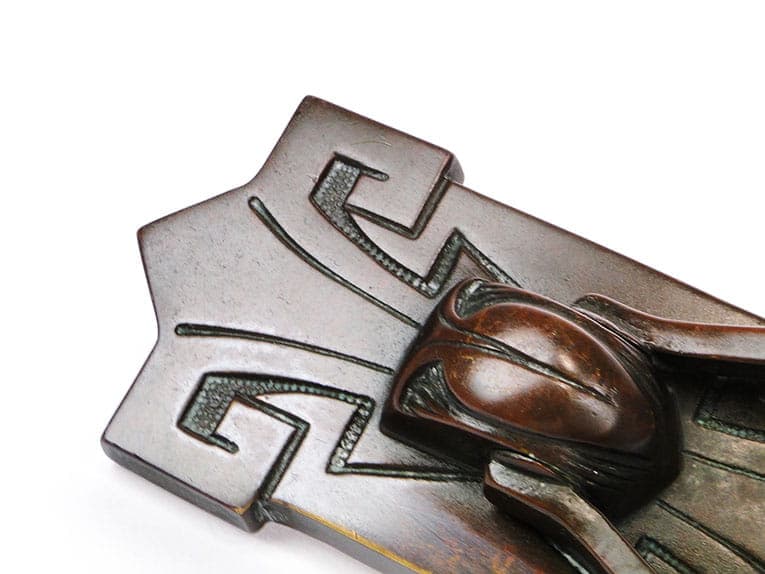 Art Nouveau Door Knocker, dark brown brass, Austria, 1890s - 191598