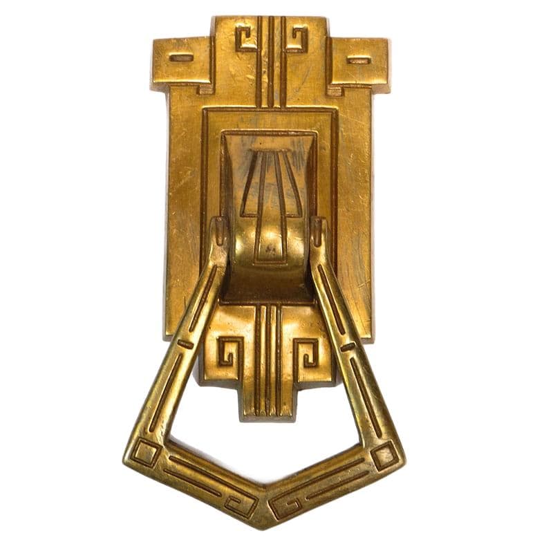 Kołatka do drzwi, secesja wiedeńska, mosiądz złocony, Austria, początek XX w. - 192832