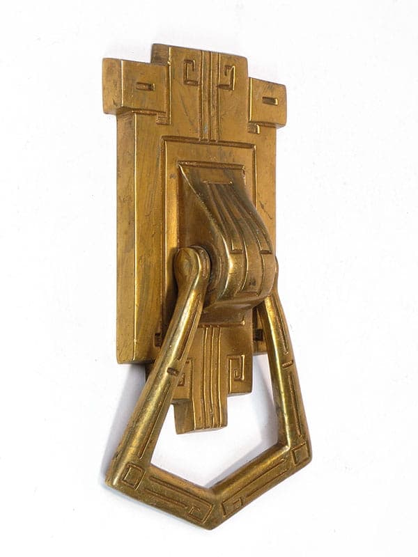 Kołatka do drzwi, secesja wiedeńska, mosiądz złocony, Austria, początek XX w. - 191617