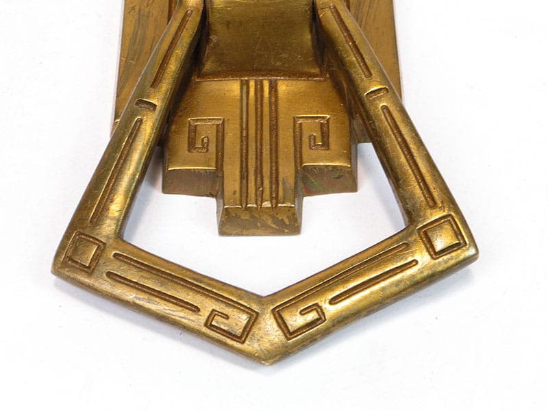 Kołatka do drzwi, secesja wiedeńska, mosiądz złocony, Austria, początek XX w. - 191615