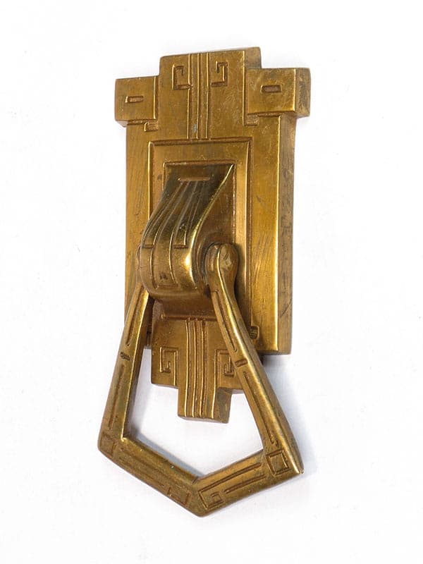 Kołatka do drzwi, secesja wiedeńska, mosiądz złocony, Austria, początek XX w. - 191613