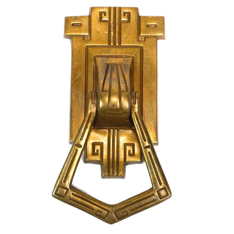 Kołatka do drzwi, secesja wiedeńska, mosiądz złocony, Austria, początek XX w. - 192960