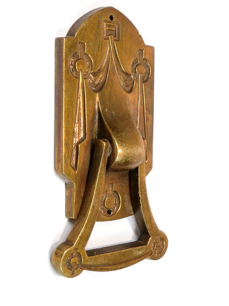 Kołatka drzwiowa Art Nouveau, złoty mosiądz, Austria, początek XX w. - 191620