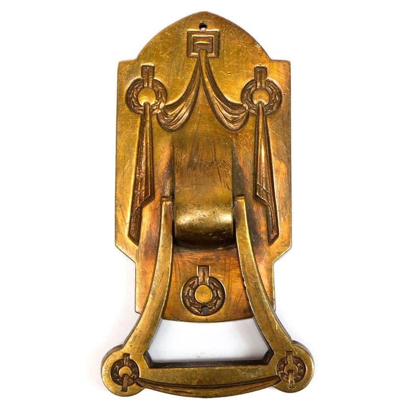 Kołatka drzwiowa Art Nouveau, złoty mosiądz, Austria, początek XX w. - 191622