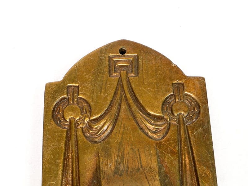 Kołatka drzwiowa Art Nouveau, złoty mosiądz, Austria, początek XX w. - 191624