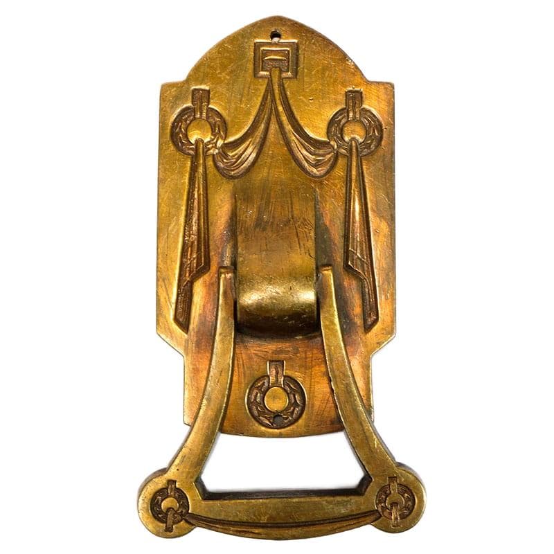 Kołatka drzwiowa Art Nouveau, złoty mosiądz, Austria, początek XX w. - 192805