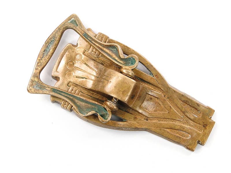 Kołatka drzwiowa secesja, złoty mosiądz, Austria, początek XX w. - 191631