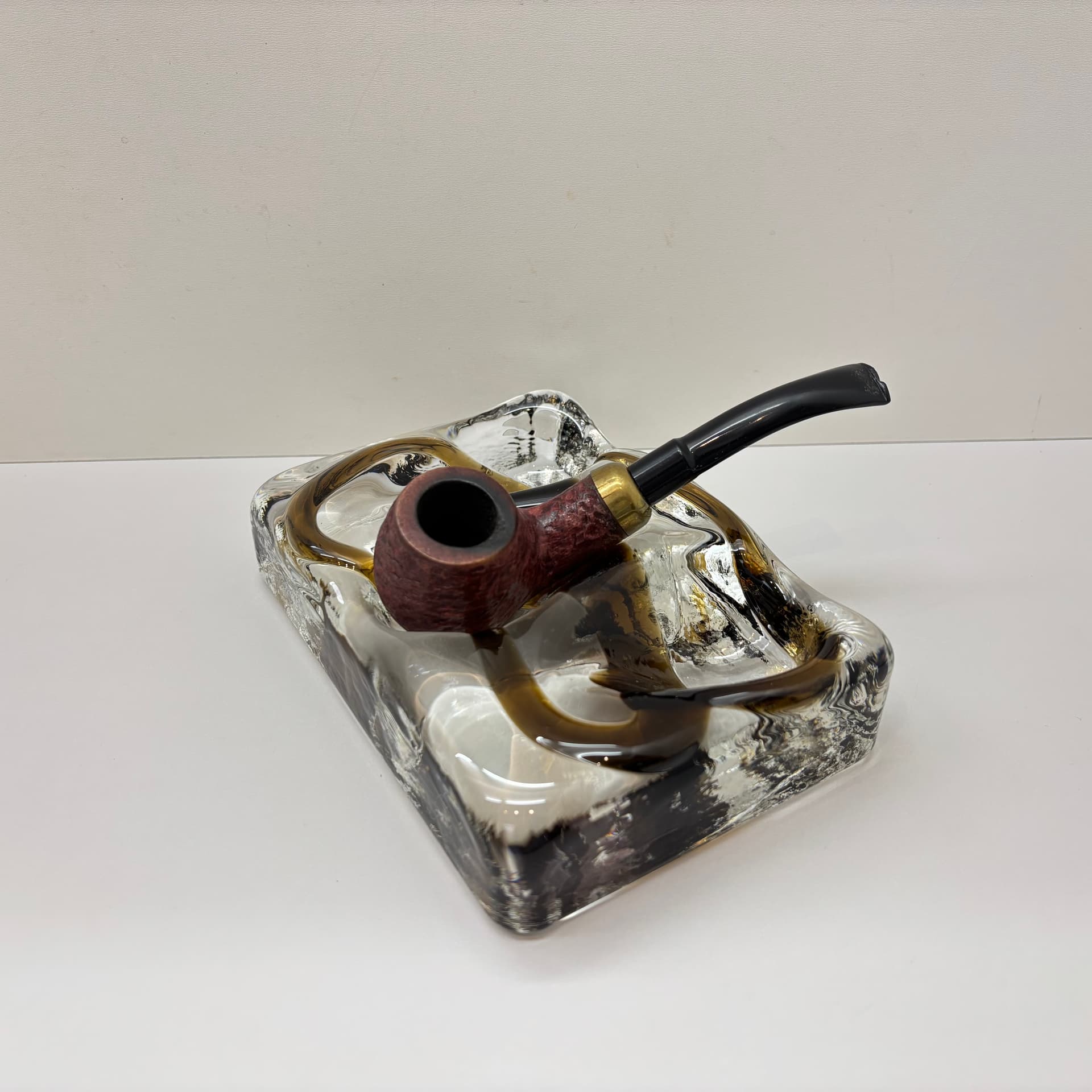 Podstawka na fajki, szary, szkło, Niemcy, lata 70. - 191688