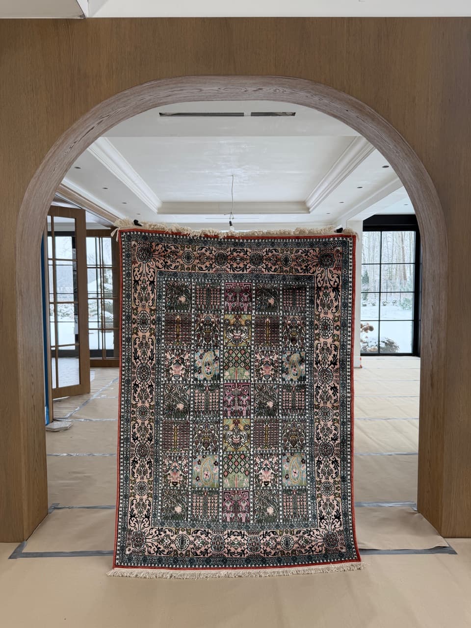 Rug Ghoum, 190x125 cm, navy blue silk, India - 191694