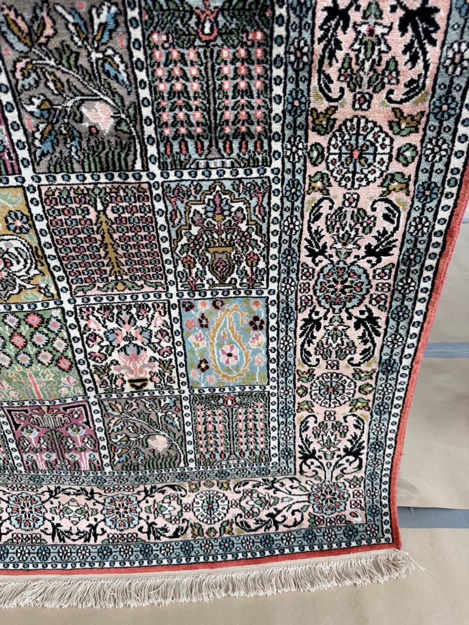 Rug Ghoum, 190x125 cm, navy blue silk, India - 191699