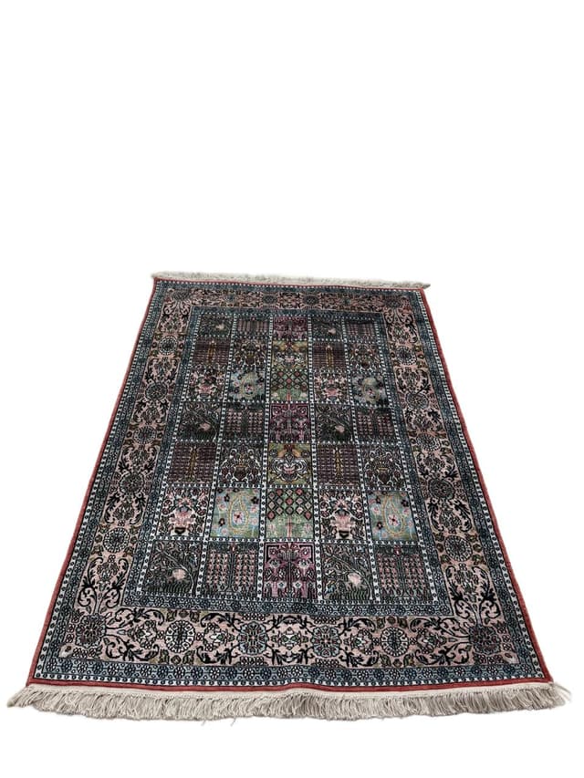 Rug Ghoum, 190x125 cm, navy blue silk, India - DIMENSION