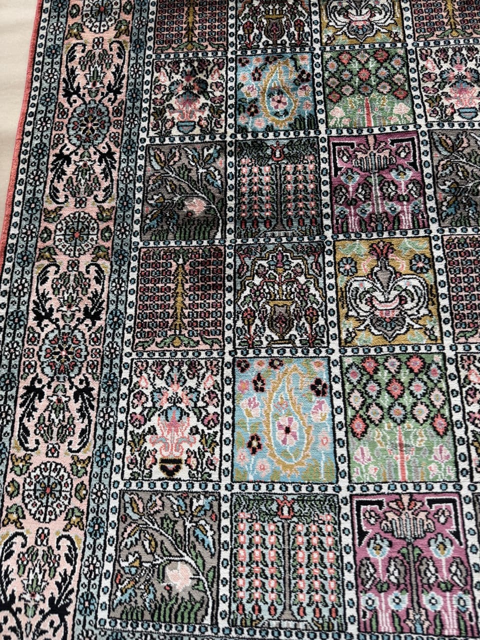 Rug Ghoum, 190x125 cm, navy blue silk, India - 191697