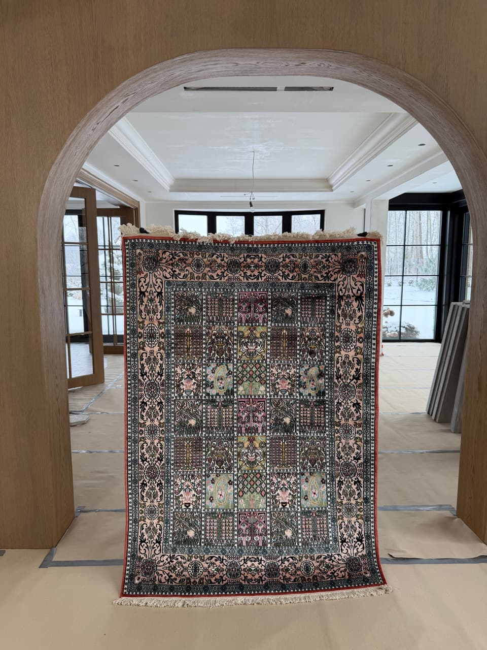 Rug Ghoum, 190x125 cm, navy blue silk, India - 191693