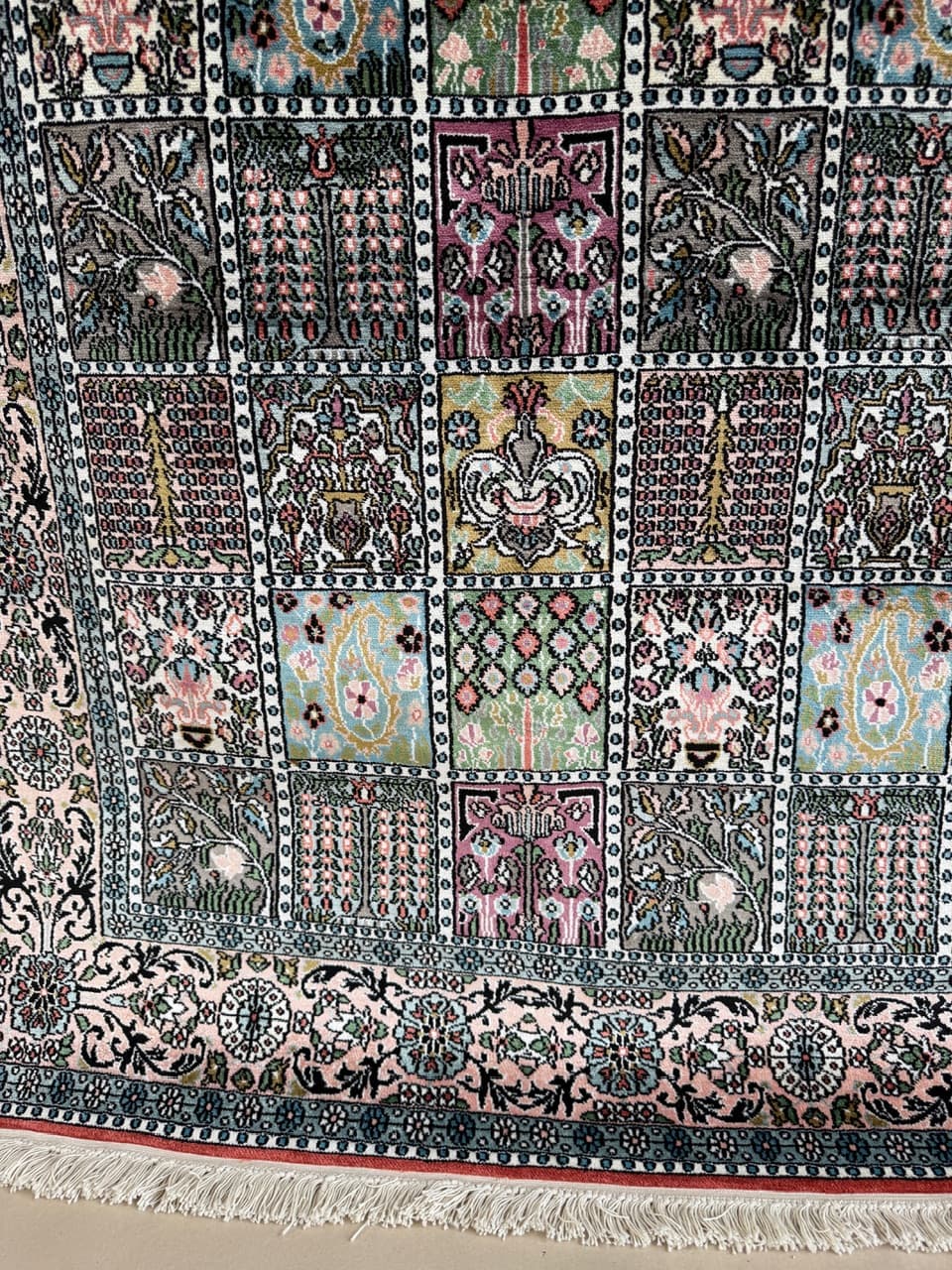 Rug Ghoum, 190x125 cm, navy blue silk, India - 191703