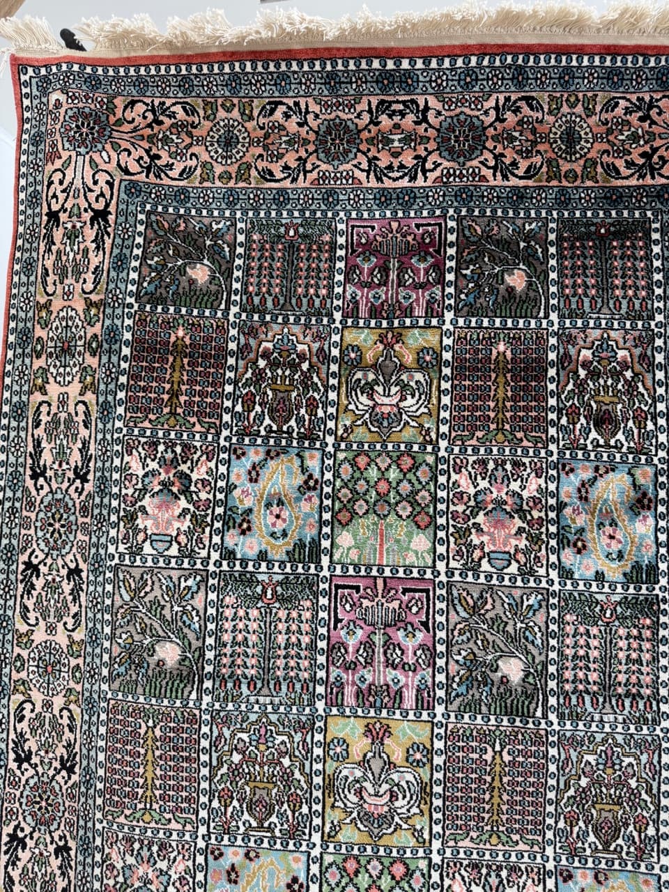 Rug Ghoum, 190x125 cm, navy blue silk, India - 191702