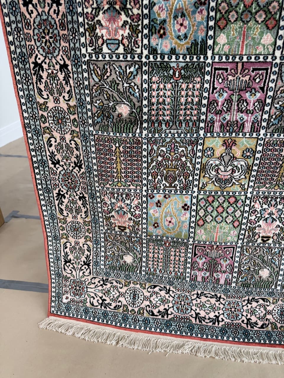 Rug Ghoum, 190x125 cm, navy blue silk, India - 191698