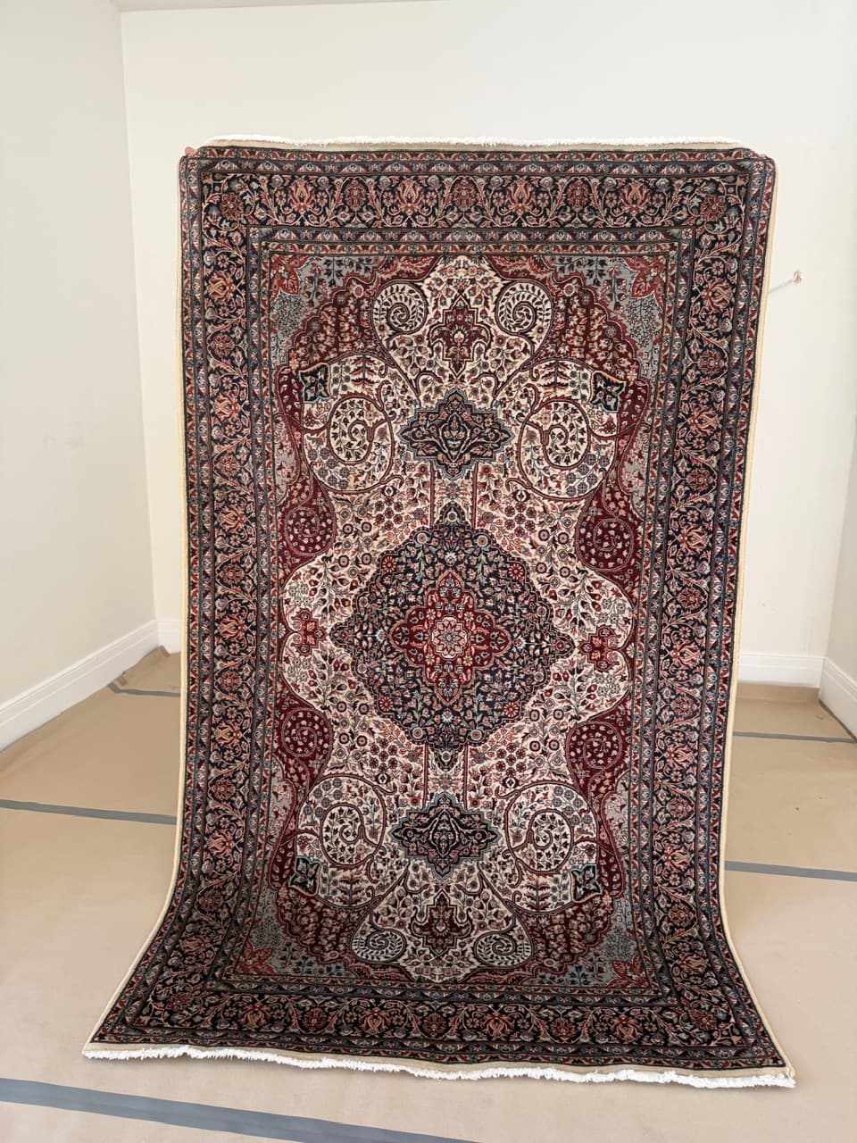 Rug Ghoum, 240x140 cm, red wool, Iran, 1990s. - 191704