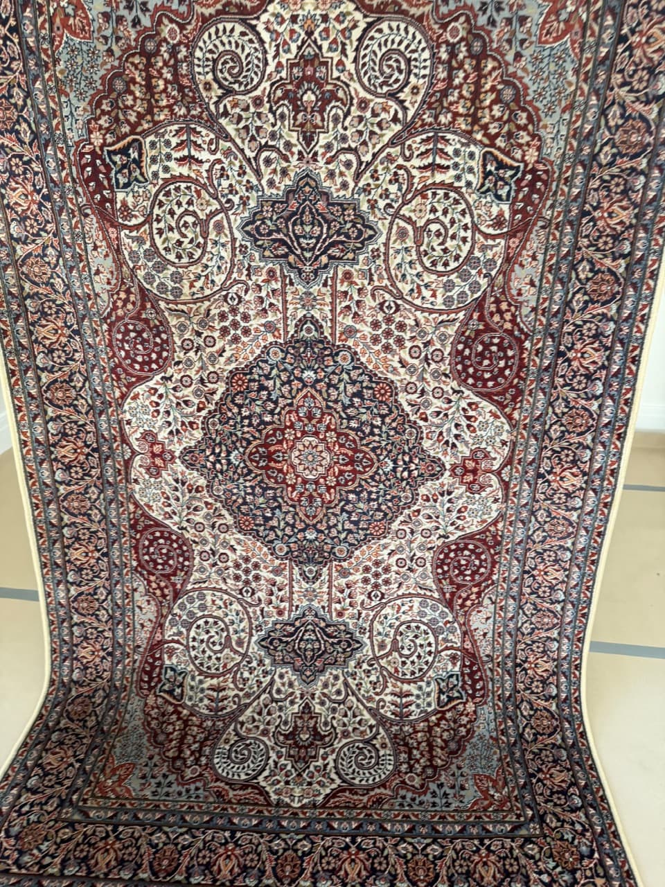 Rug Ghoum, 240x140 cm, red wool, Iran, 1990s. - 191717