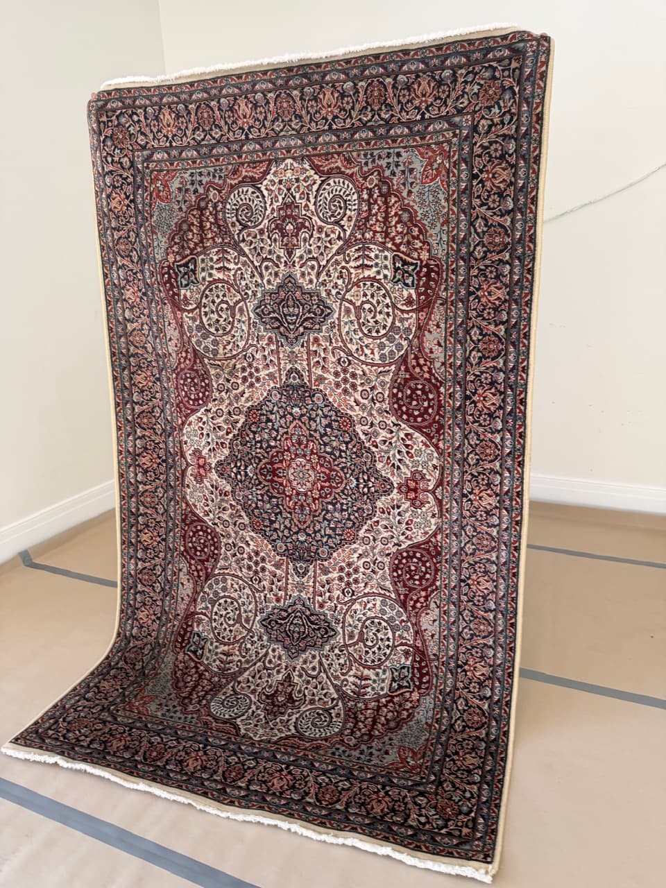 Rug Ghoum, 240x140 cm, red wool, Iran, 1990s. - 191705