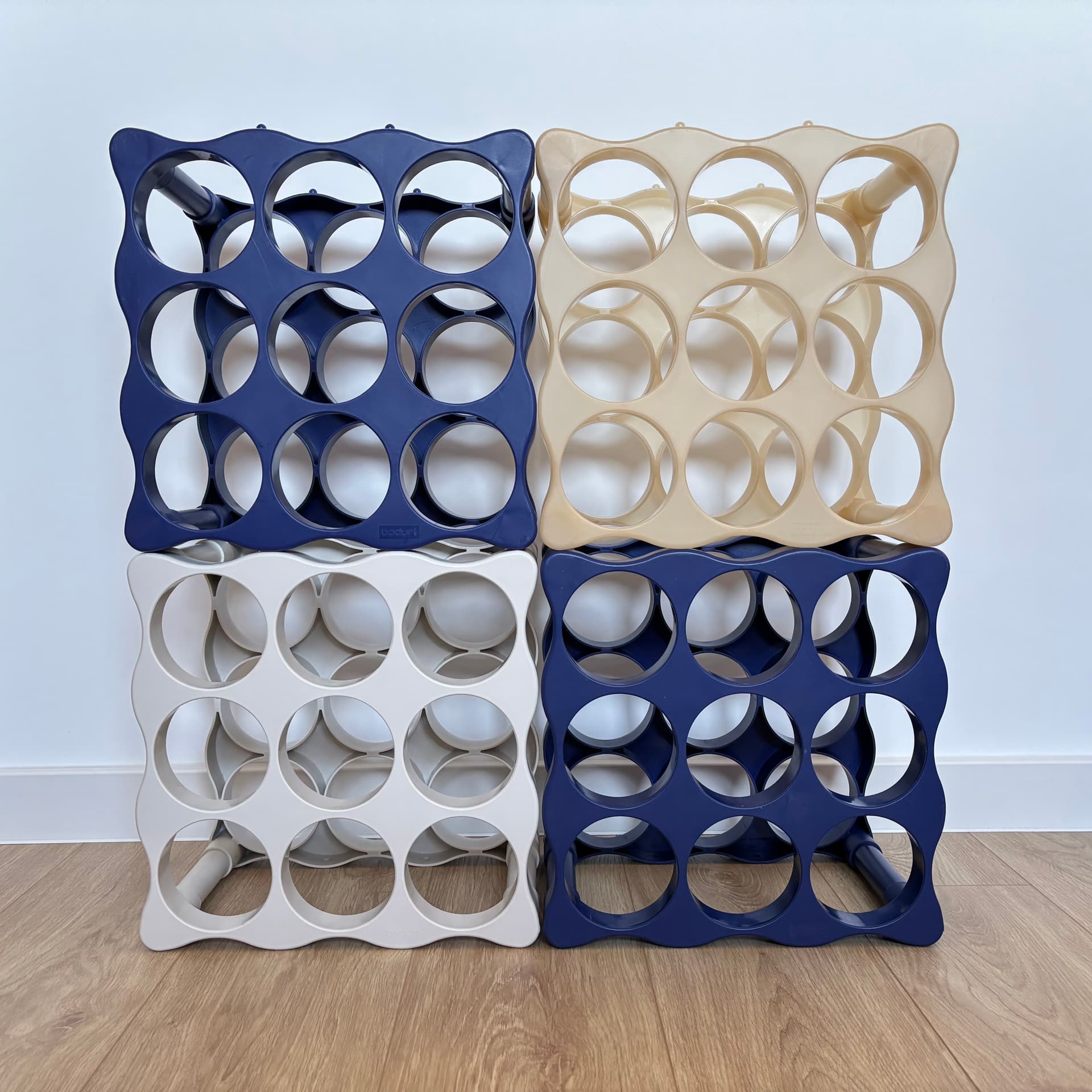 Wine rack, blue plastic, Denmark, 1990s. - 191728