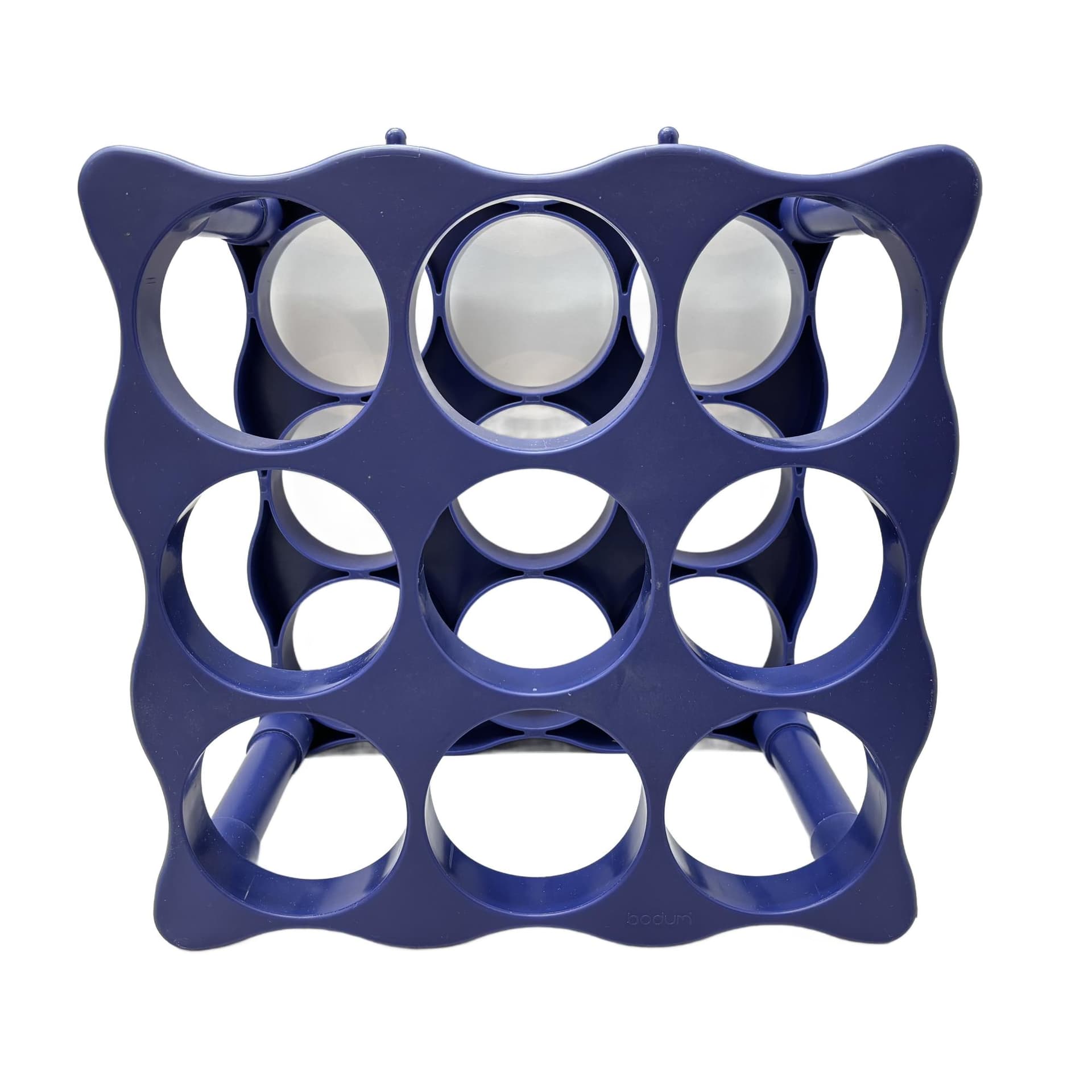 Wine rack, blue plastic, Denmark, 1990s.