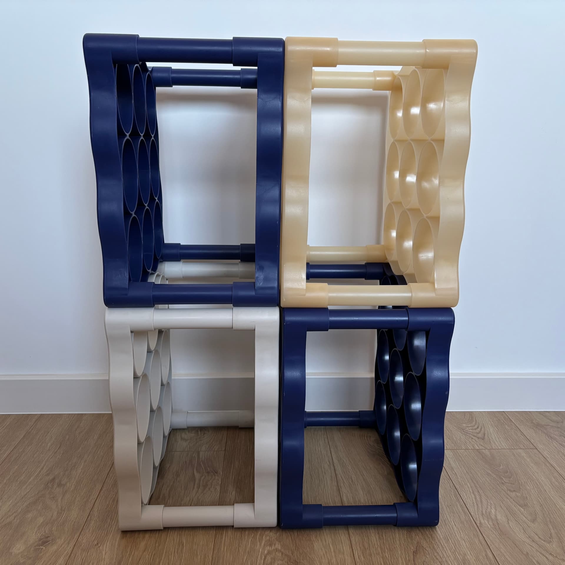 Wine rack, blue plastic, Denmark, 1990s. - 191729