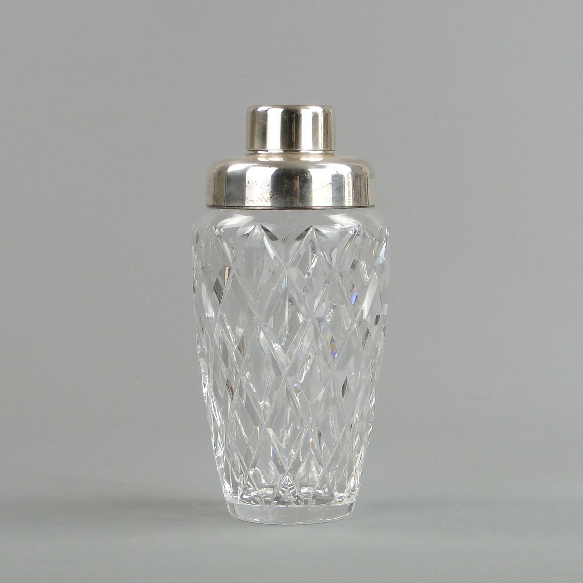 Shaker do drinków Art Deco, kryształ transparentny, platerowany metal, WMF, Niemcy, lata 50. - 13340