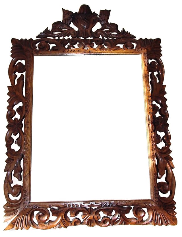 Mirror, dark brown, wood, glass, 1940s - DIMENSION