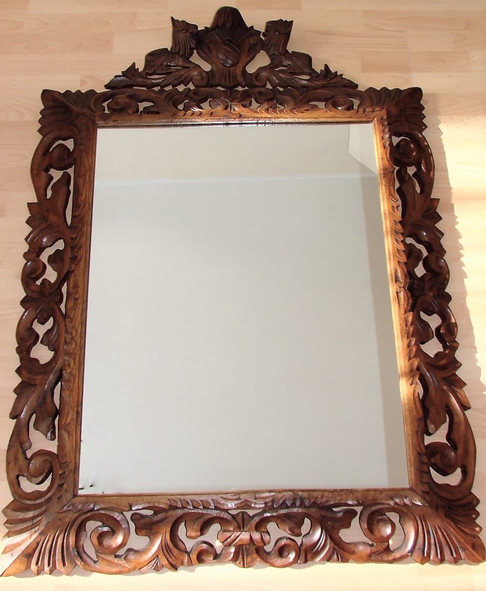 Mirror, dark brown, wood, glass, 1940s - 191858